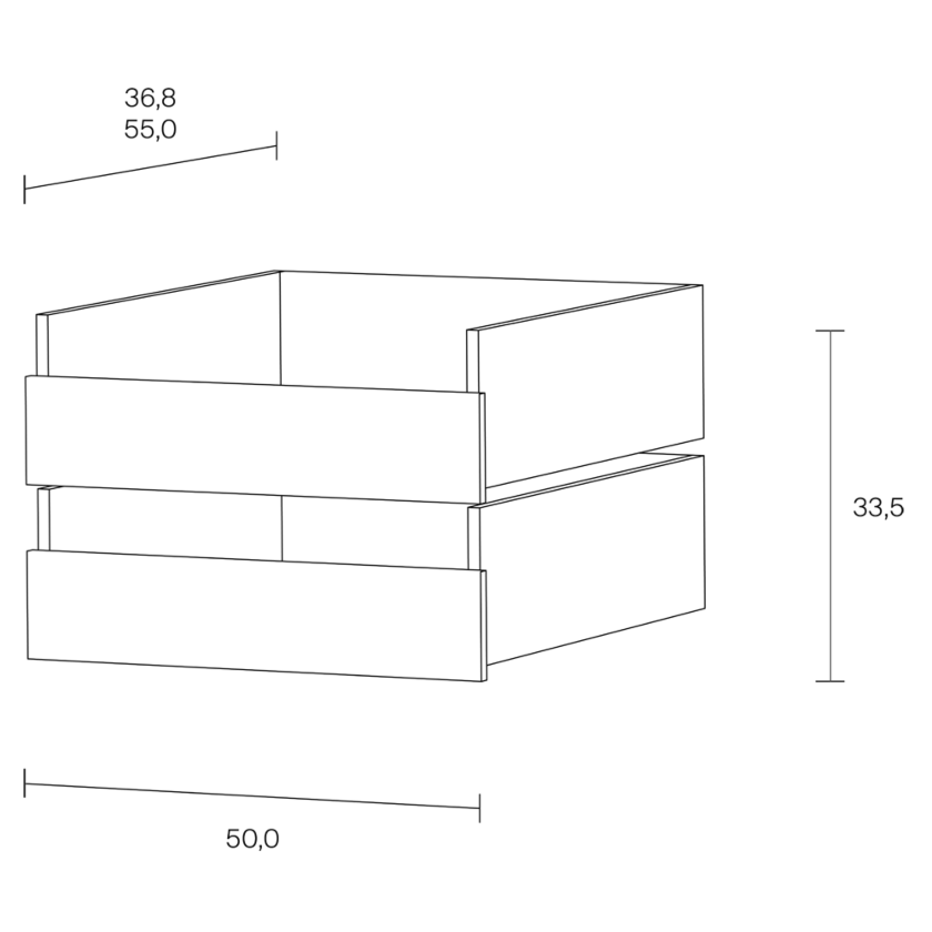 K1 Schubkastenmodul Dimensions 