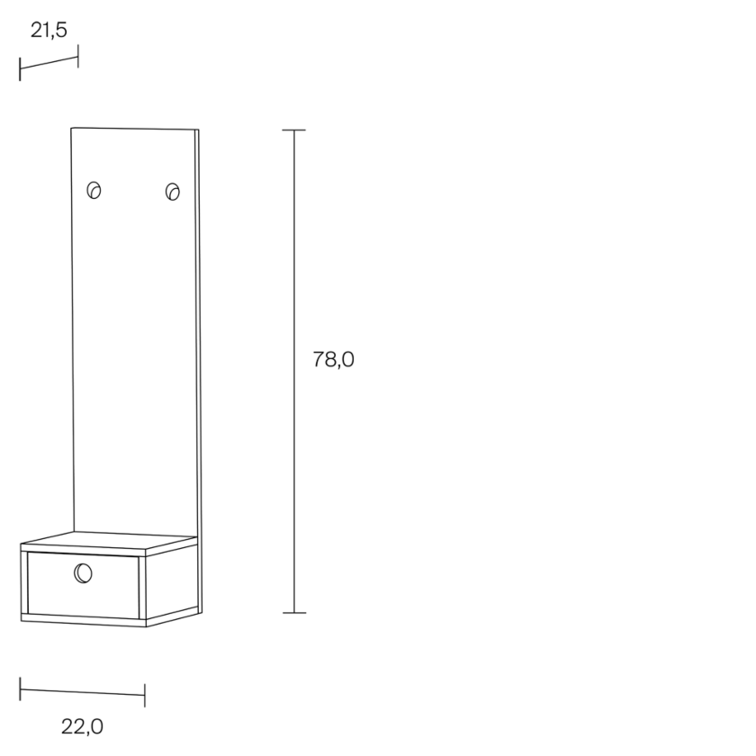 Rechenbeispiel Ablage mit Schub Dimensions 